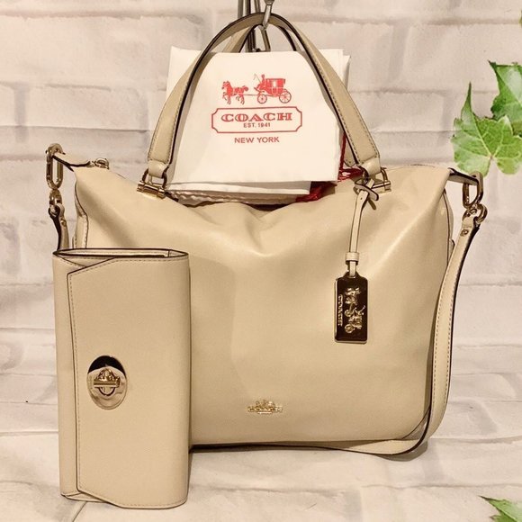 Coach Handbags - 🌸GENTLY USED 2PCS SET COACH MADISON SMYTHE LEATHER SATCHEL WALLET MSRP $598
